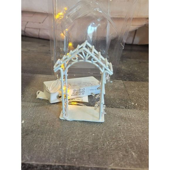 White AS IS gazebo Village accessory Decor Xmas - Picture 5 of 6